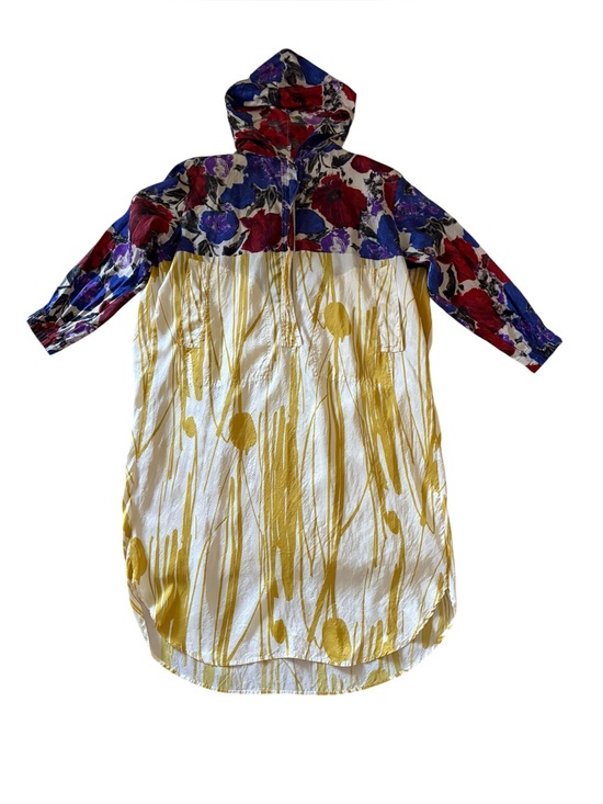 Dries Van Noten Dresses & Skirts - RARE Archival Dries Van Noten 100% Silk Hooded Tunic Dress Size 38 M Floral